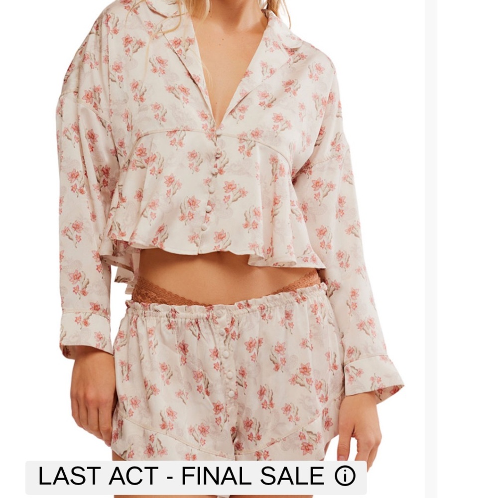 Free People Pink Floral Pajama Set